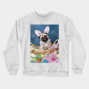 Easter Bunny Pug Dog Crewneck Sweatshirt